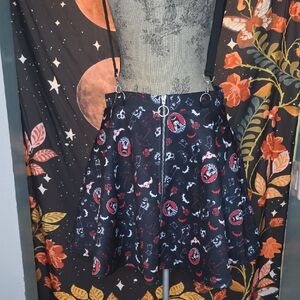 Emily The Strange Black Skirt With Suspenders And Pockets Sz. L